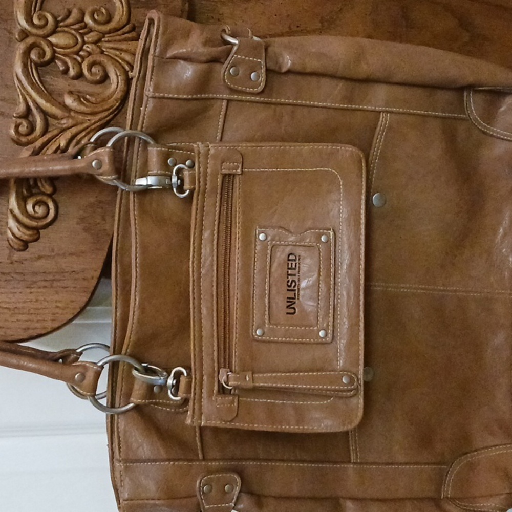 Unlisted Tan Leather Tote Bag